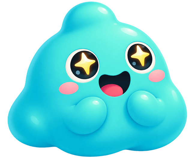 Excited Tono mascot looking up